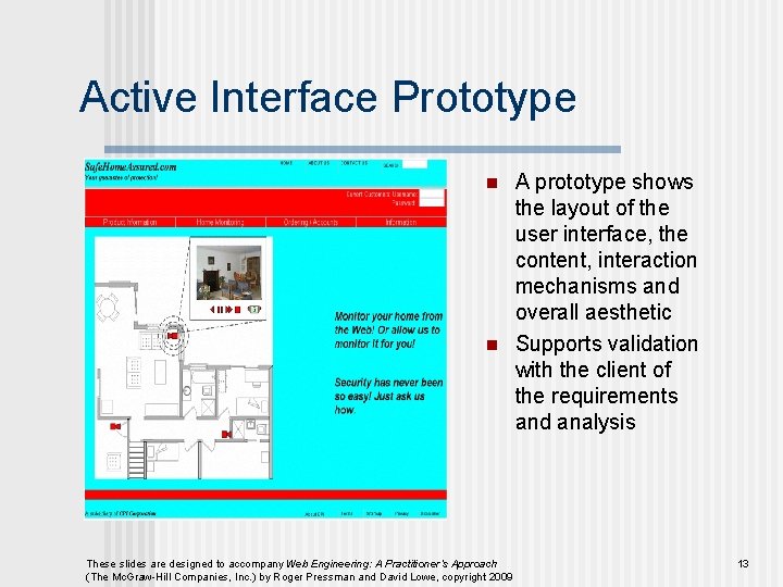 Active Interface Prototype n n These slides are designed to accompany Web Engineering: A