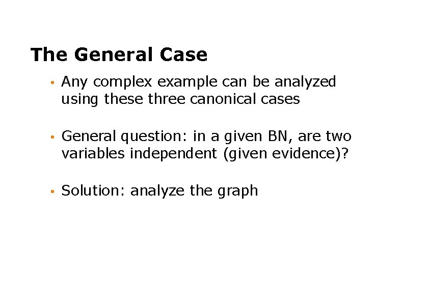 The General Case • Any complex example can be analyzed using these three canonical