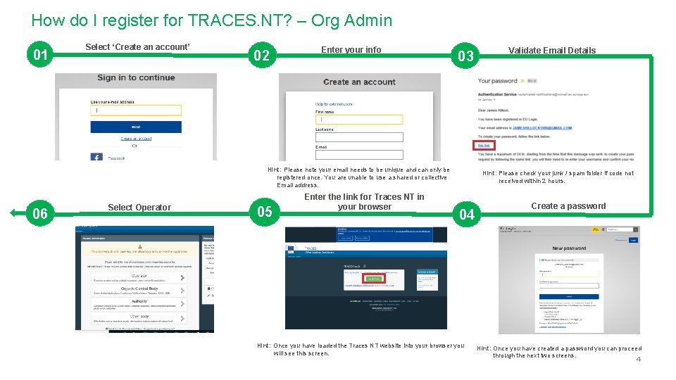 How do I register for TRACES. NT? – Org Admin 01 Select ‘Create an