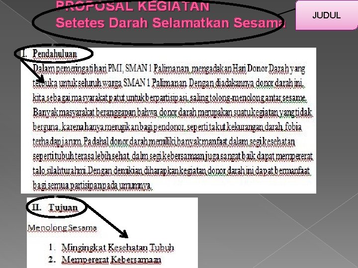 PROPOSAL KEGIATAN Setetes Darah Selamatkan Sesama JUDUL 