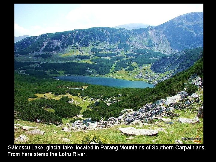 Gâlcescu Lake, glacial lake, located in Parang Mountains of Southern Carpathians. From here stems Gâlcescu Lake, glacial lake, located in Parang Mountains of Southern Carpathians. From here stems
