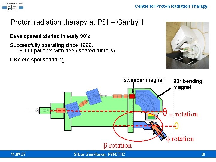 Center for Proton Radiation Therapy Proton radiation therapy at PSI – Gantry 1 Development