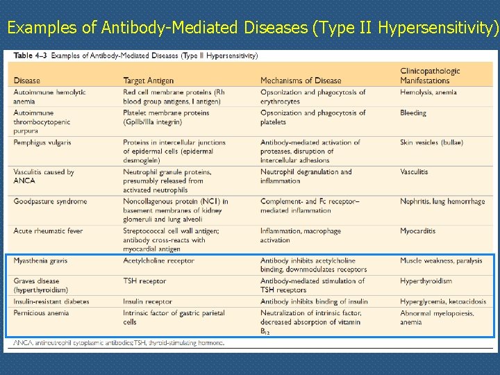 Examples of Antibody-Mediated Diseases (Type II Hypersensitivity) 