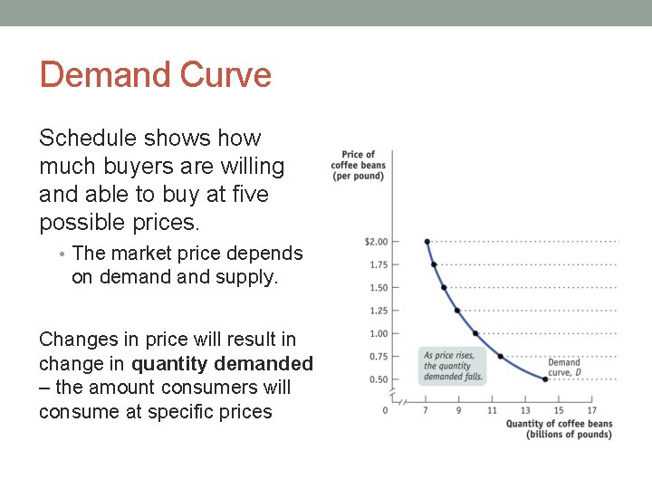 Demand Curve Schedule shows how much buyers are willing and able to buy at