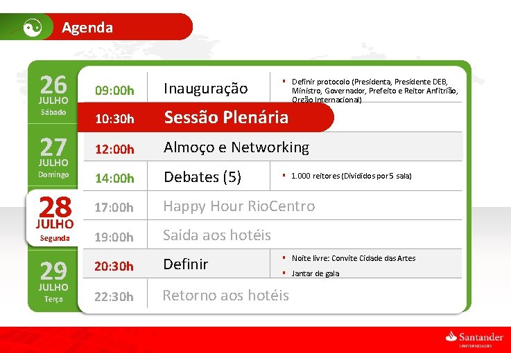  2 Agenda 26 09: 00 h 10: 30 h Sesión Sessão. Plenaria Plenária