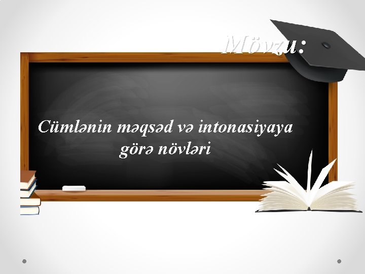  Mövzu: Cümlənin məqsəd və intonasiyaya görə növləri 