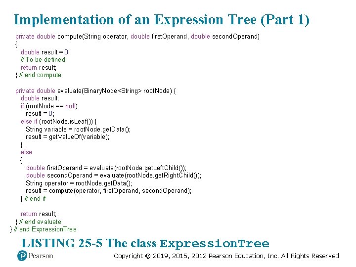Implementation of an Expression Tree (Part 1) private double compute(String operator, double first. Operand,