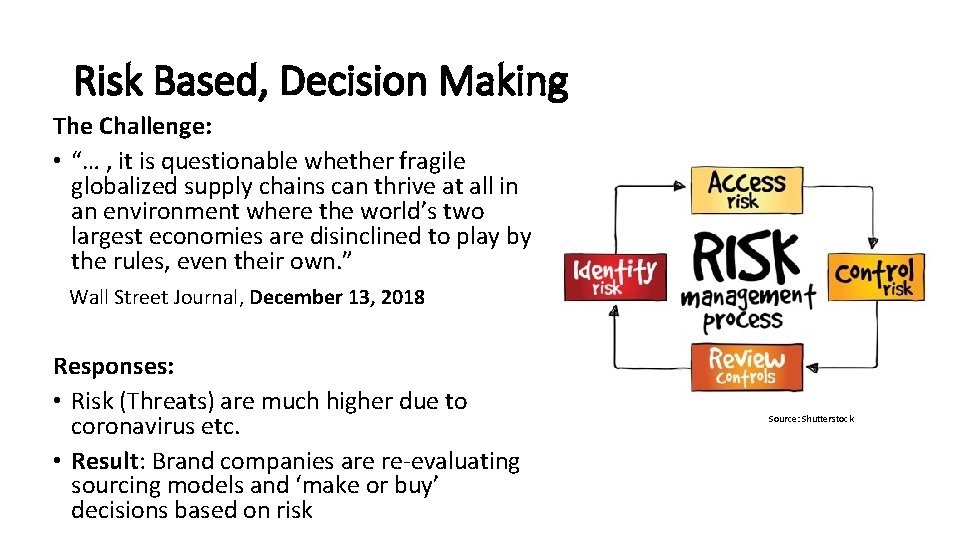 Risk Based, Decision Making The Challenge: • “… , it is questionable whether fragile