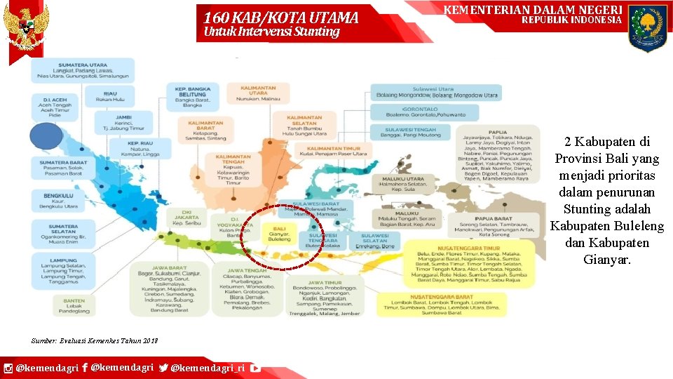 160 KAB/KOTA UTAMA Untuk Intervensi Stunting KEMENTERIAN DALAM NEGERI REPUBLIK INDONESIA 2 Kabupaten di