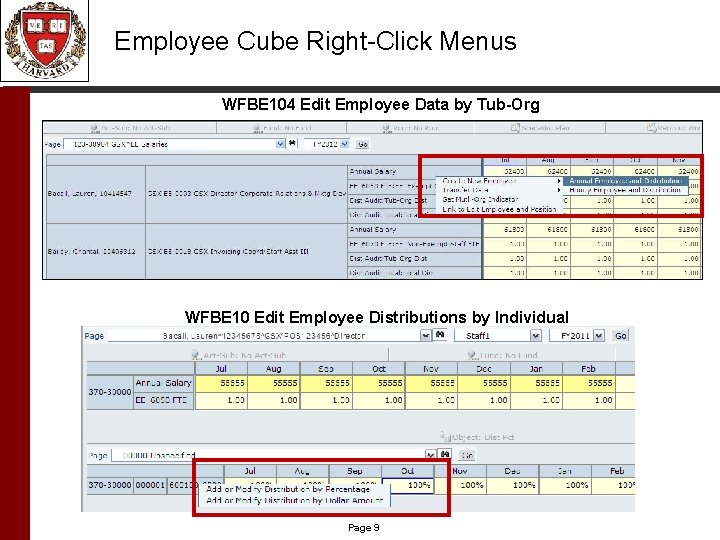 Employee Cube Right-Click Menus WFBE 104 Edit Employee Data by Tub-Org WFBE 10 Edit
