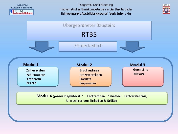 Diagnostik und Förderung mathematischer Basiskompetenzen in der Berufsschule Schwerpunkt Ausbildungsberuf Verkäufer /-in Hessisches Kultusministerium