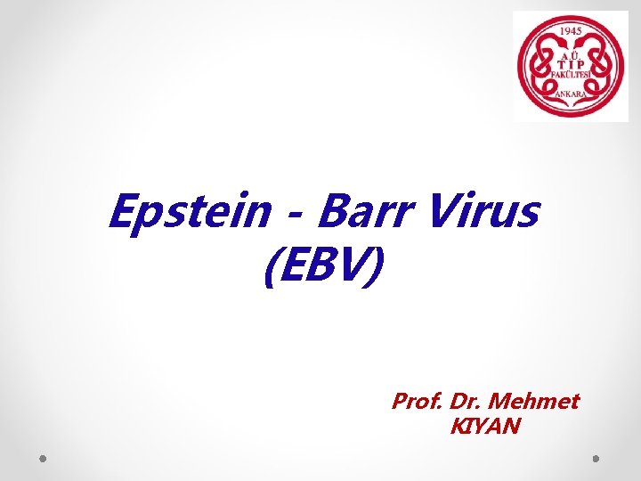 Epstein - Barr Virus (EBV) Prof. Dr. Mehmet KIYAN 