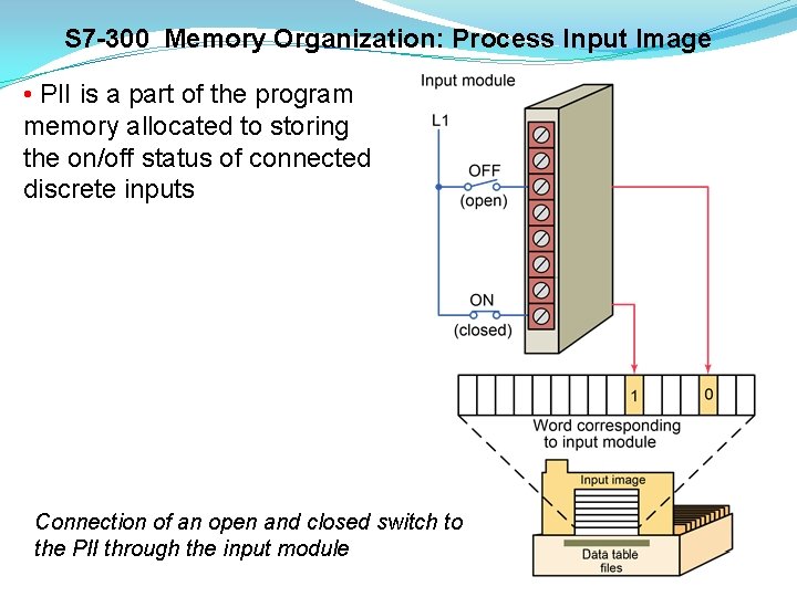 S 7 -300 Memory Organization: Process Input Image • PII is a part of