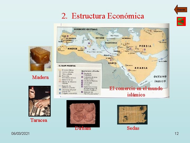 Esquema 2. Estructura Económica Madera El comercio en el mundo islámico Taracea Dirham 06/03/2021