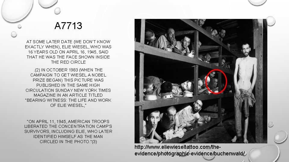 A 7713 AT SOME LATER DATE (WE DON’T KNOW EXACTLY WHEN), ELIE WIESEL, WHO