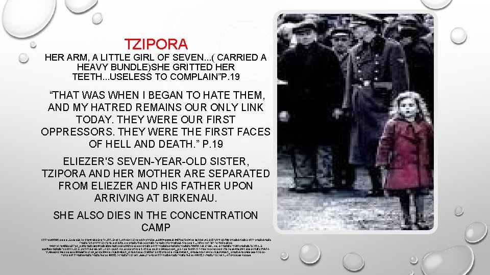 TZIPORA HER ARM, A LITTLE GIRL OF SEVEN. . . ( CARRIED A HEAVY