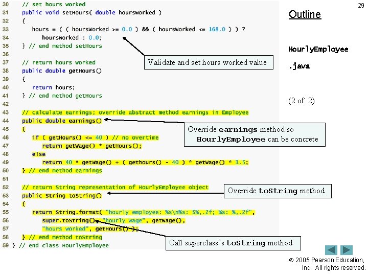 Outline 29 Hourly. Employee Validate and set hours worked value . java (2 of