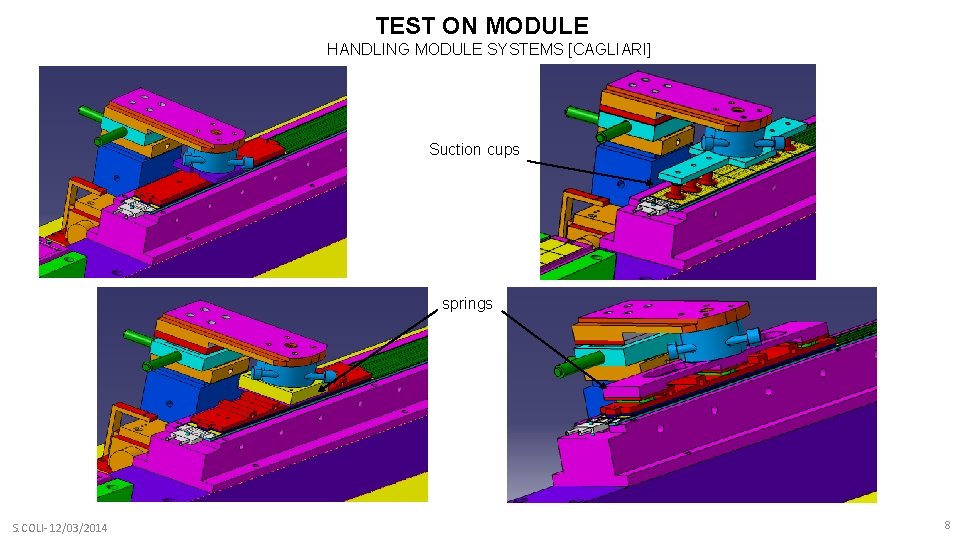 TEST ON MODULE HANDLING MODULE SYSTEMS [CAGLIARI] Suction cups springs S. COLI- 12/03/2014 8