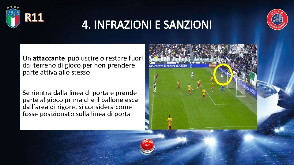 R 11 4. INFRAZIONI E SANZIONI Un attaccante può uscire o restare fuori dal