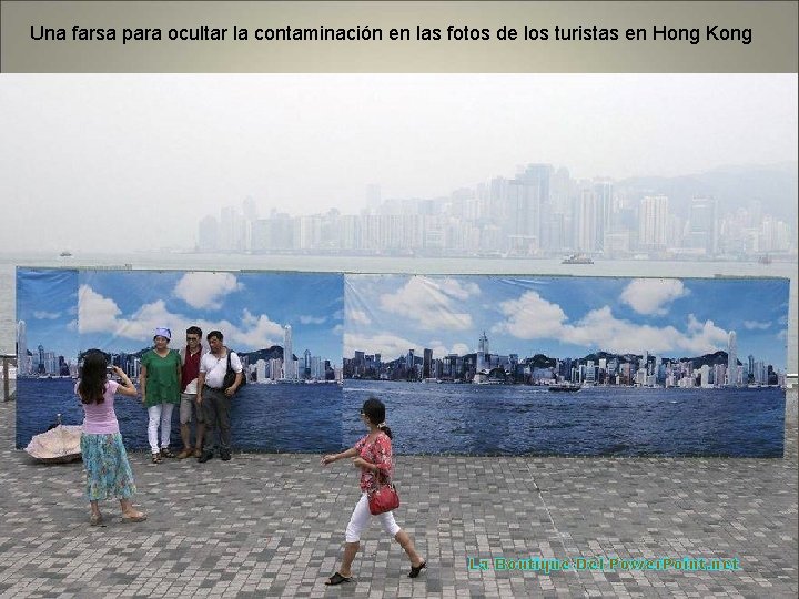 Una farsa para ocultar la contaminación en las fotos de los turistas en Hong