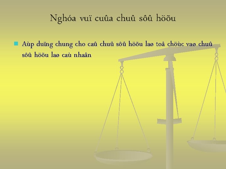 Nghóa vuï cuûa chuû sôû höõu n Aùp duïng chung cho caû chuû sôû