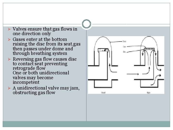 Ø Valves ensure that gas flows in one direction only Ø Gases enter at