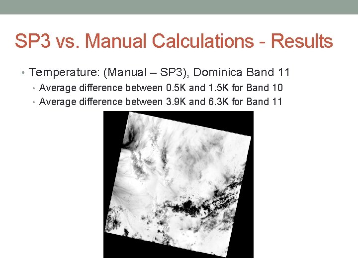 SP 3 vs. Manual Calculations - Results • Temperature: (Manual – SP 3), Dominica