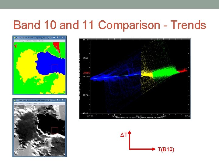 Band 10 and 11 Comparison - Trends zero ΔT T(B 10) 