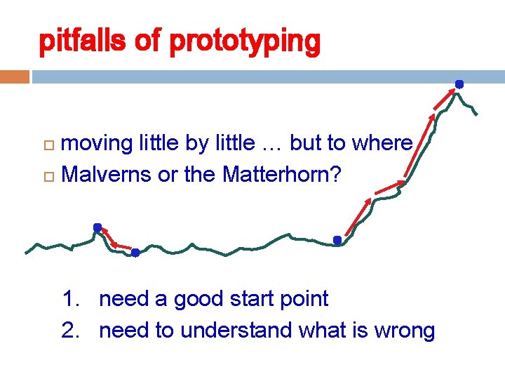 pitfalls of prototyping moving little by little … but to where Malverns or the