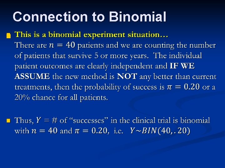 Connection to Binomial n 