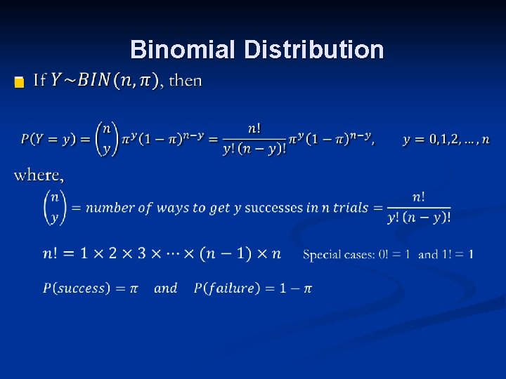Binomial Distribution n 