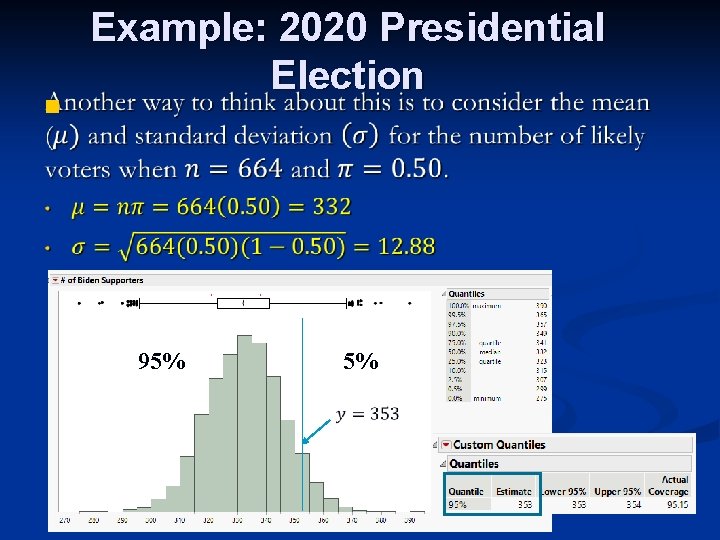 n Example: 2020 Presidential Election 95% 5% 