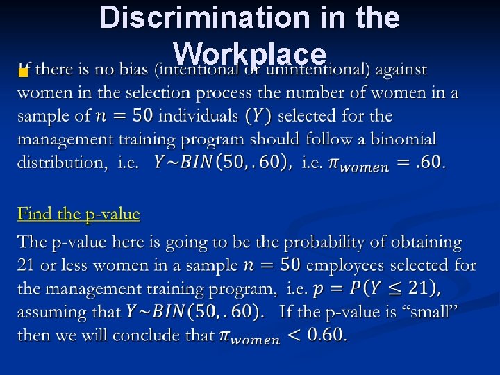 n Discrimination in the Workplace 