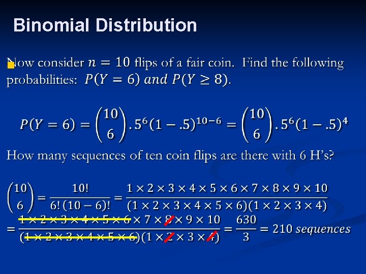 Binomial Distribution n 
