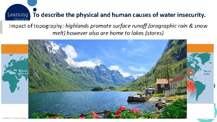 Learning Objective To describe the physical and human causes of water insecurity. Physical of