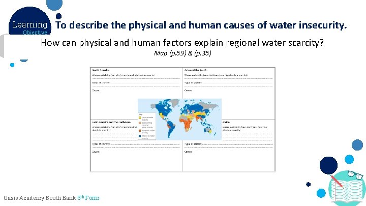 Learning Objective To describe the physical and human causes of water insecurity. How can