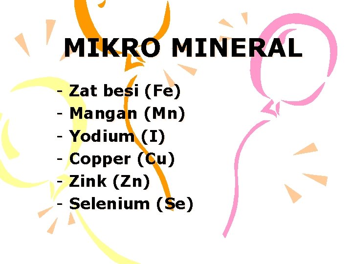 MIKRO MINERAL - Zat besi (Fe) - Mangan (Mn) - Yodium (I) - Copper
