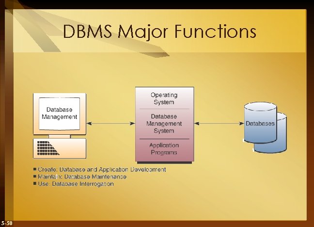 DBMS Major Functions 5 -50 