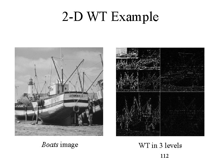 2 -D WT Example Boats image WT in 3 levels 112 