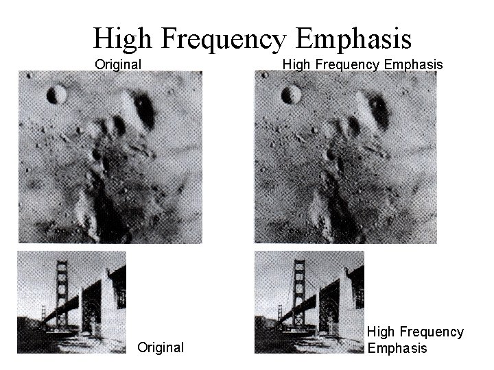 High Frequency Emphasis Original High Frequency Emphasis 