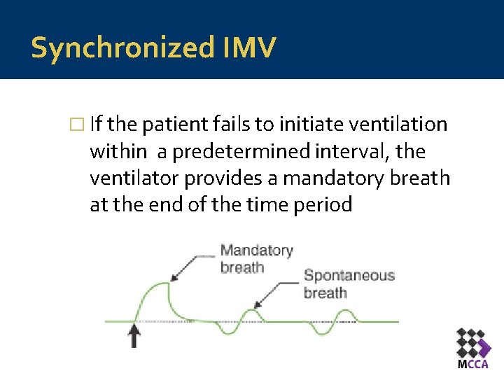 Synchronized IMV � If the patient fails to initiate ventilation within a predetermined interval,