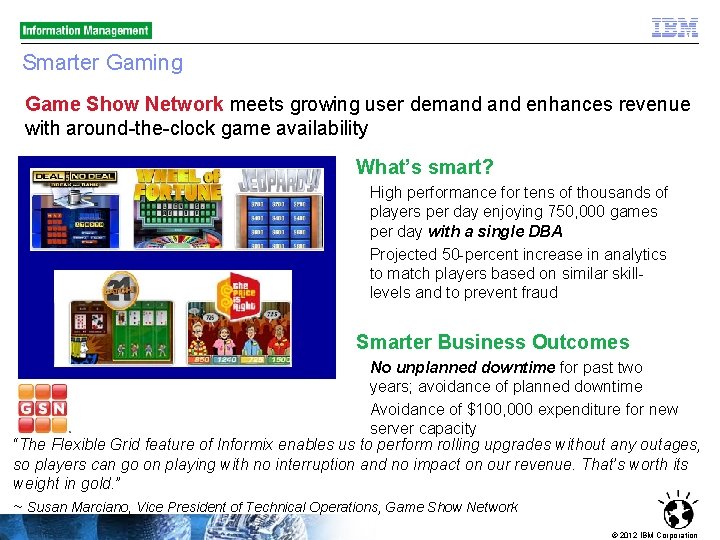 Smarter Gaming Game Show Network meets growing user demand enhances revenue with around-the-clock game