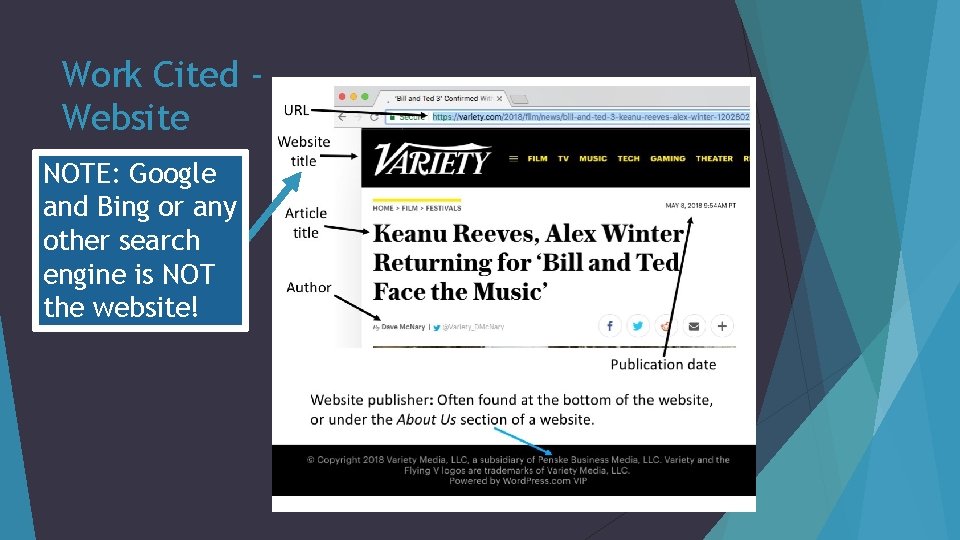Work Cited Website NOTE: Google and Bing or any other search engine is NOT