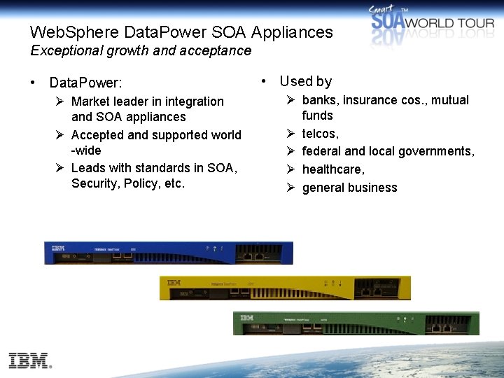 Web. Sphere Data. Power SOA Appliances Exceptional growth and acceptance • Data. Power: Ø