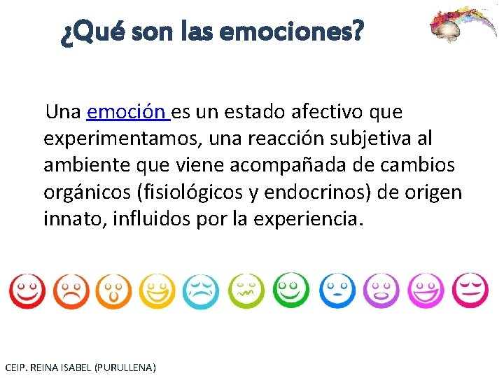 ¿Qué son las emociones? Una emoción es un estado afectivo que experimentamos, una reacción