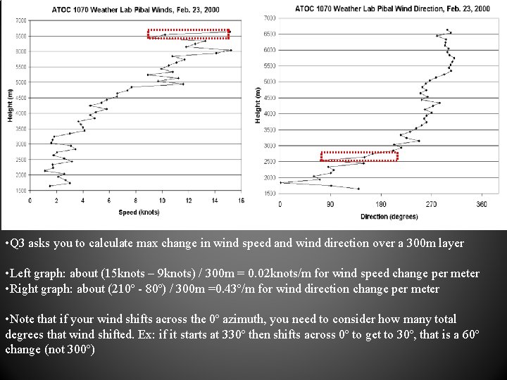  • Q 3 asks you to calculate max change in wind speed and