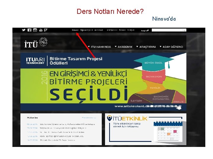 Ders Notları Nerede? Ninova’da 