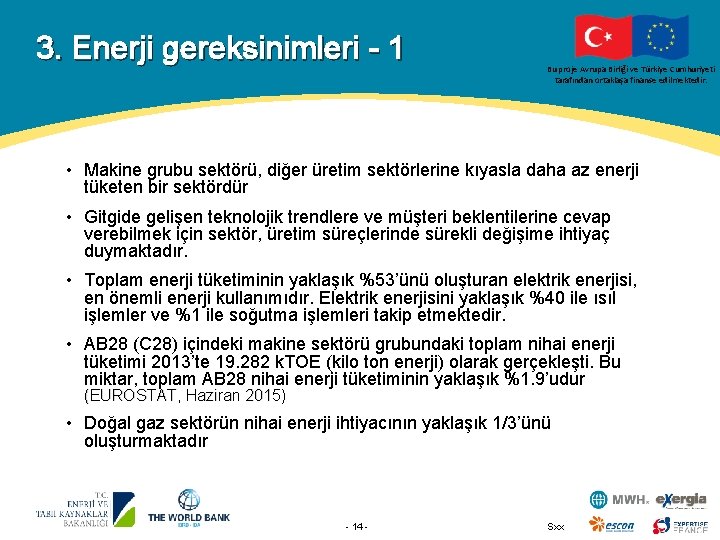 3. Enerji gereksinimleri - 1 Bu proje Avrupa Birliği ve Türkiye Cumhuriyeti tarafından ortaklaşa