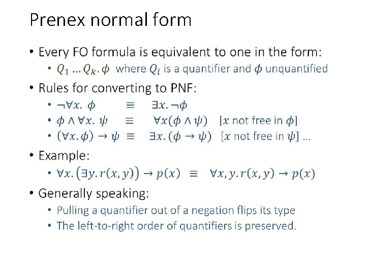 Prenex normal form • 