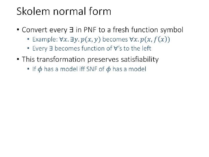 Skolem normal form • 